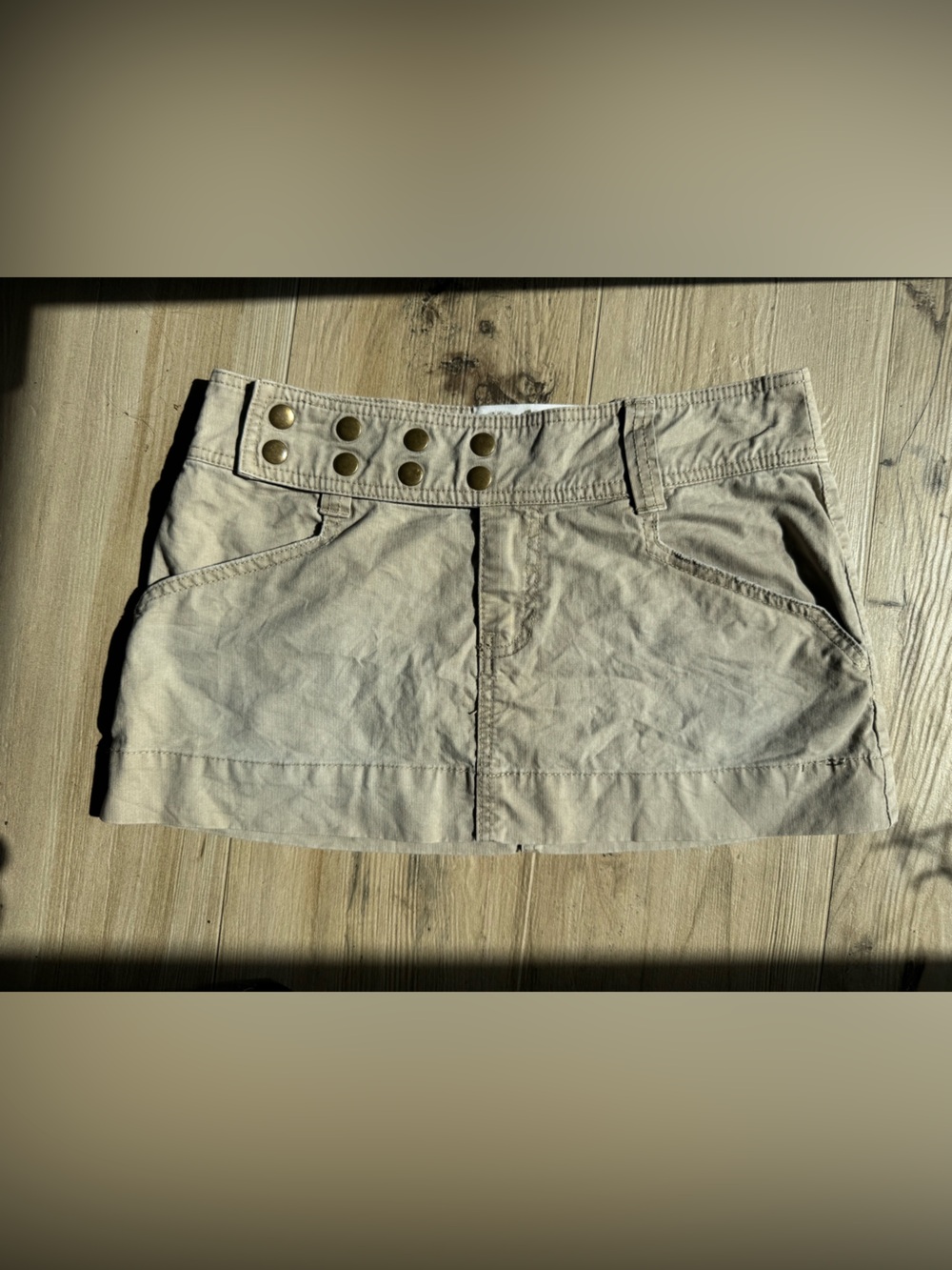 Y2K Roxy Beige Cargo Mini Skirt